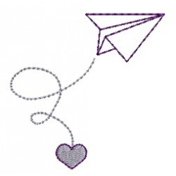 Stickdatei - Papierflieger mit Herz